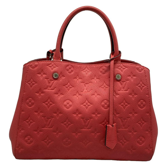 Louis Vuitton Handbag Monogram Empreinte Montaigne MM Cerise Leather