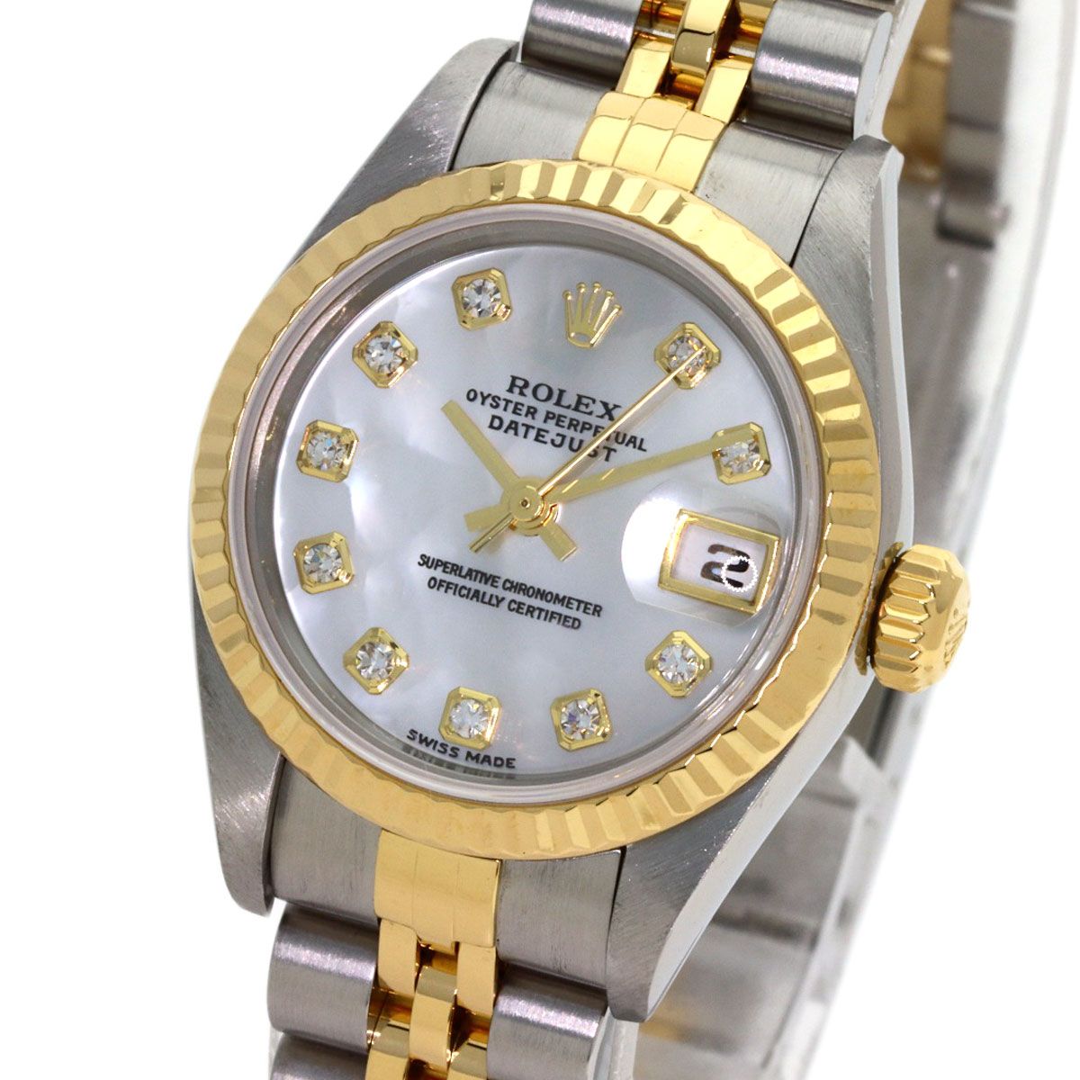 Rolex Datejust Diamond Watch SS Yellow Gold 18k — view 3