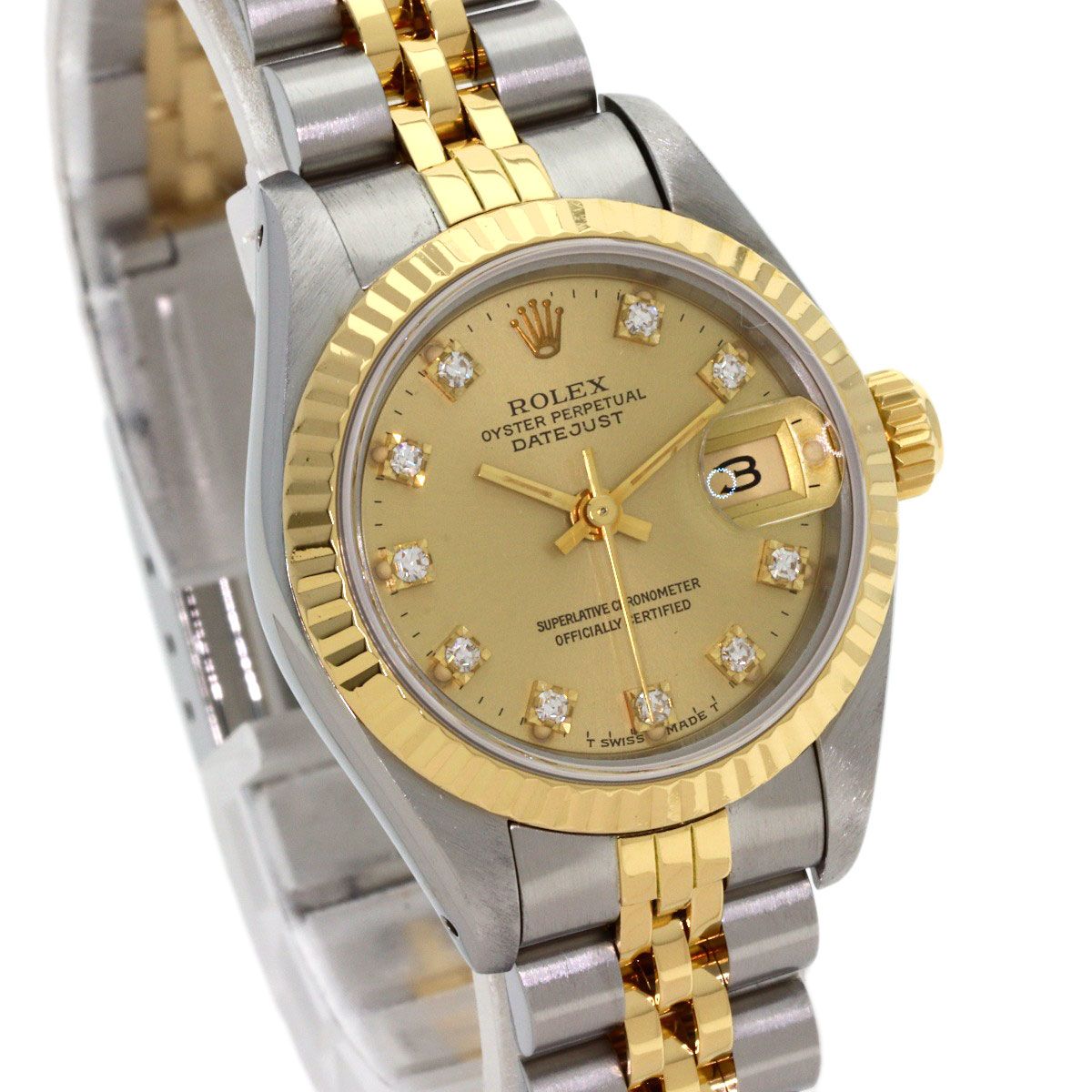 Rolex Datejust Diamond Watch SS Yellow Gold 18k — view 4