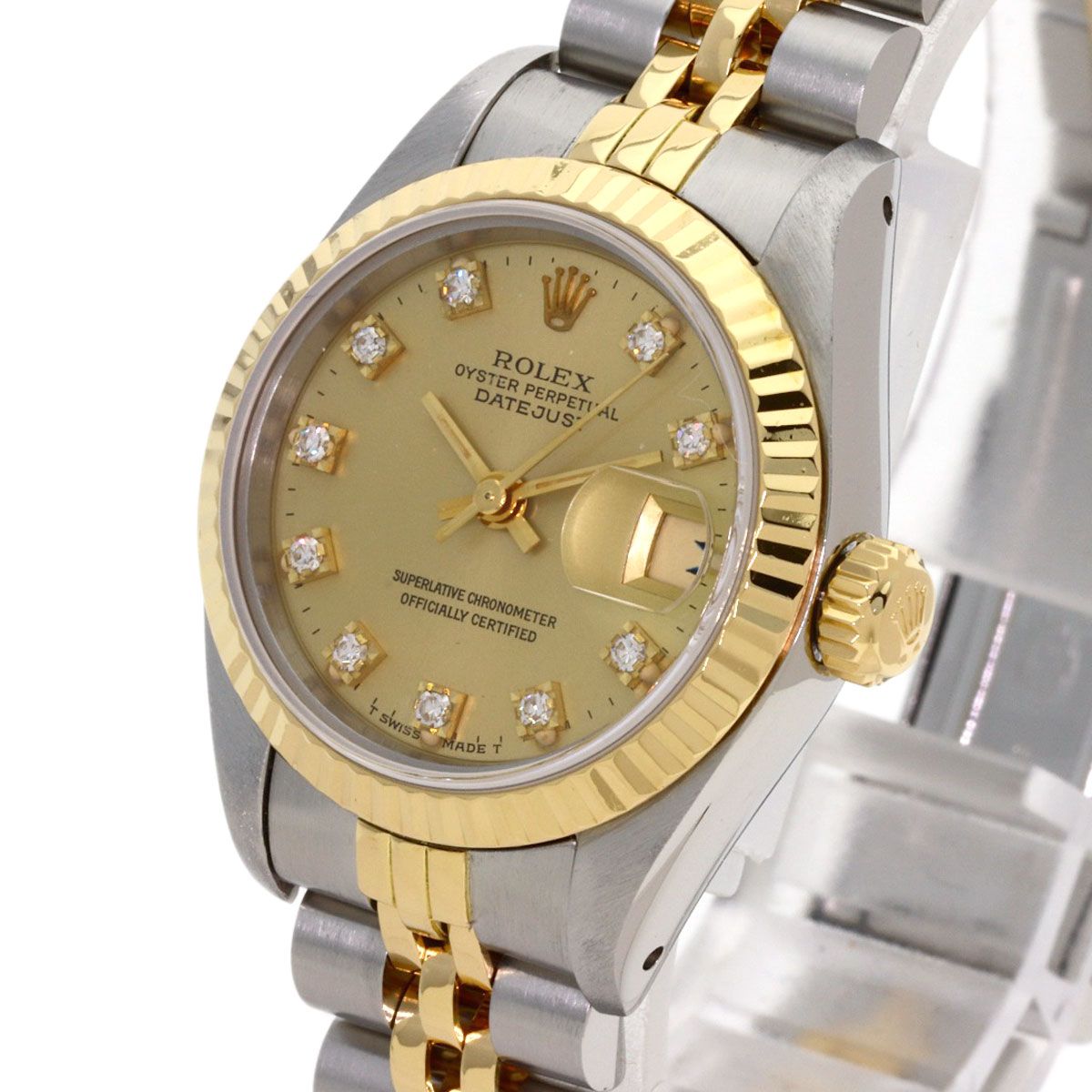 Rolex Datejust Diamond Watch SS Yellow Gold 18k — view 3