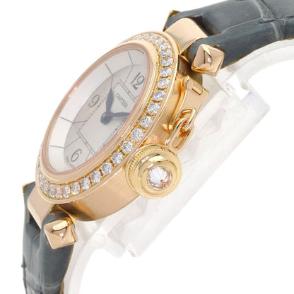 Cartier Miss Pasha Bezel Diamond Watch 18k Pink Gold Leather — view 5