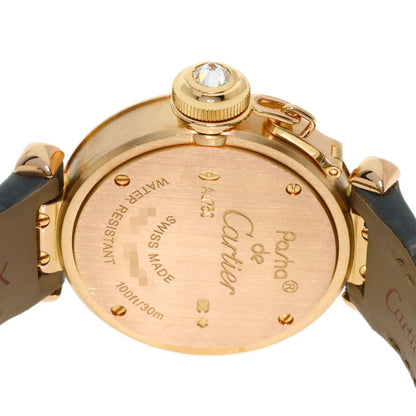 Cartier Miss Pasha Bezel Diamond Watch 18k Pink Gold Leather — view 7