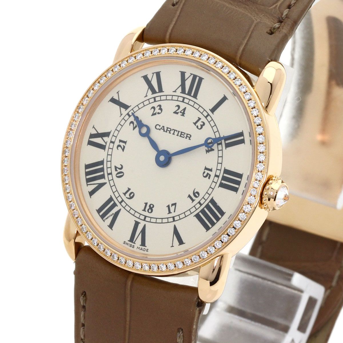 Cartier Londre Louis SM Watch 18k Pink Gold Leather — view 3