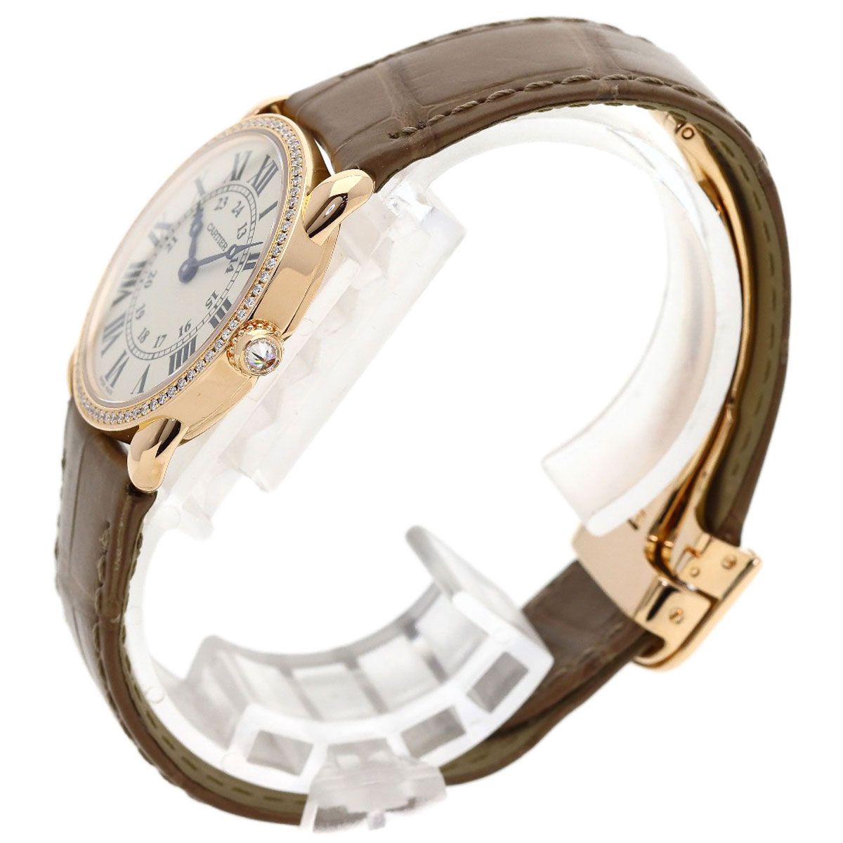 Cartier Londre Louis SM Watch 18k Pink Gold Leather — view 2