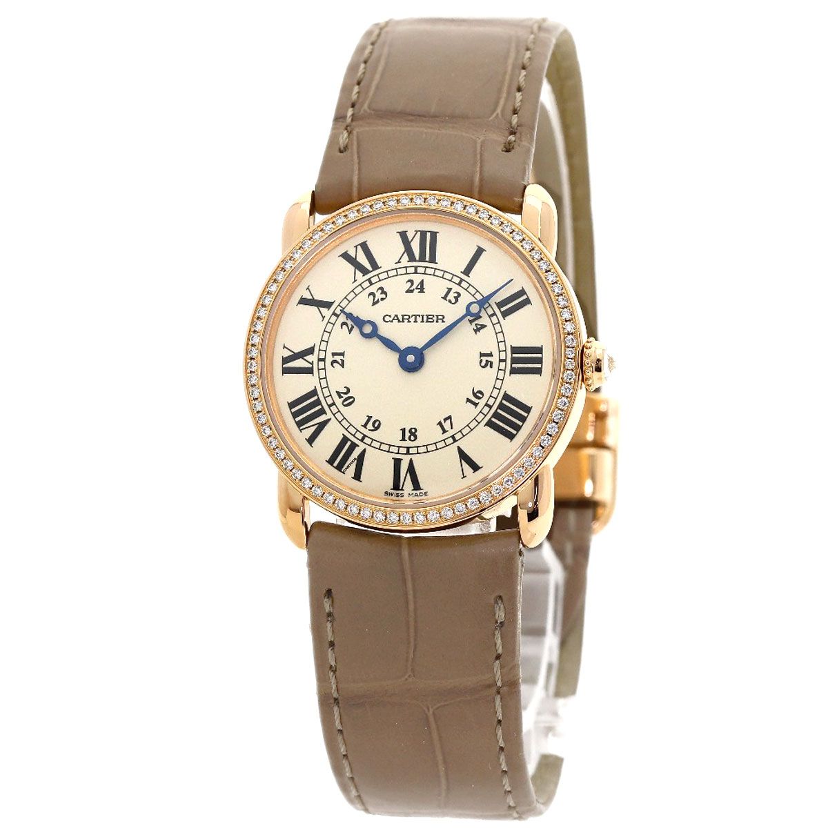Cartier Londre Louis SM Watch 18k Pink Gold Leather