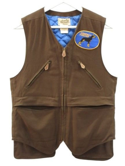 Hermes Hunting Vest 46 Brown Fishing Jacket Quilted