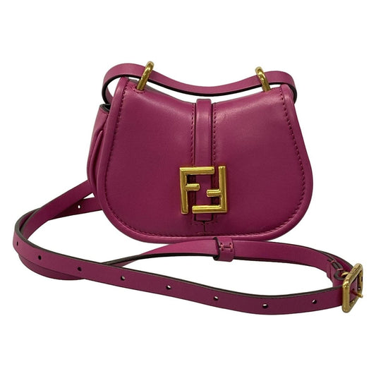 Fendi Shoulder Bag Camon Nano Purple with Removable Strap 2-Way Leather