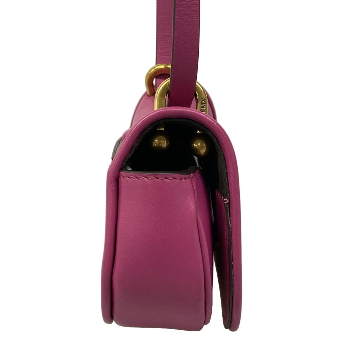 Fendi Shoulder Bag Camon Nano Purple with Removable Strap 2-Way Leather — view 2