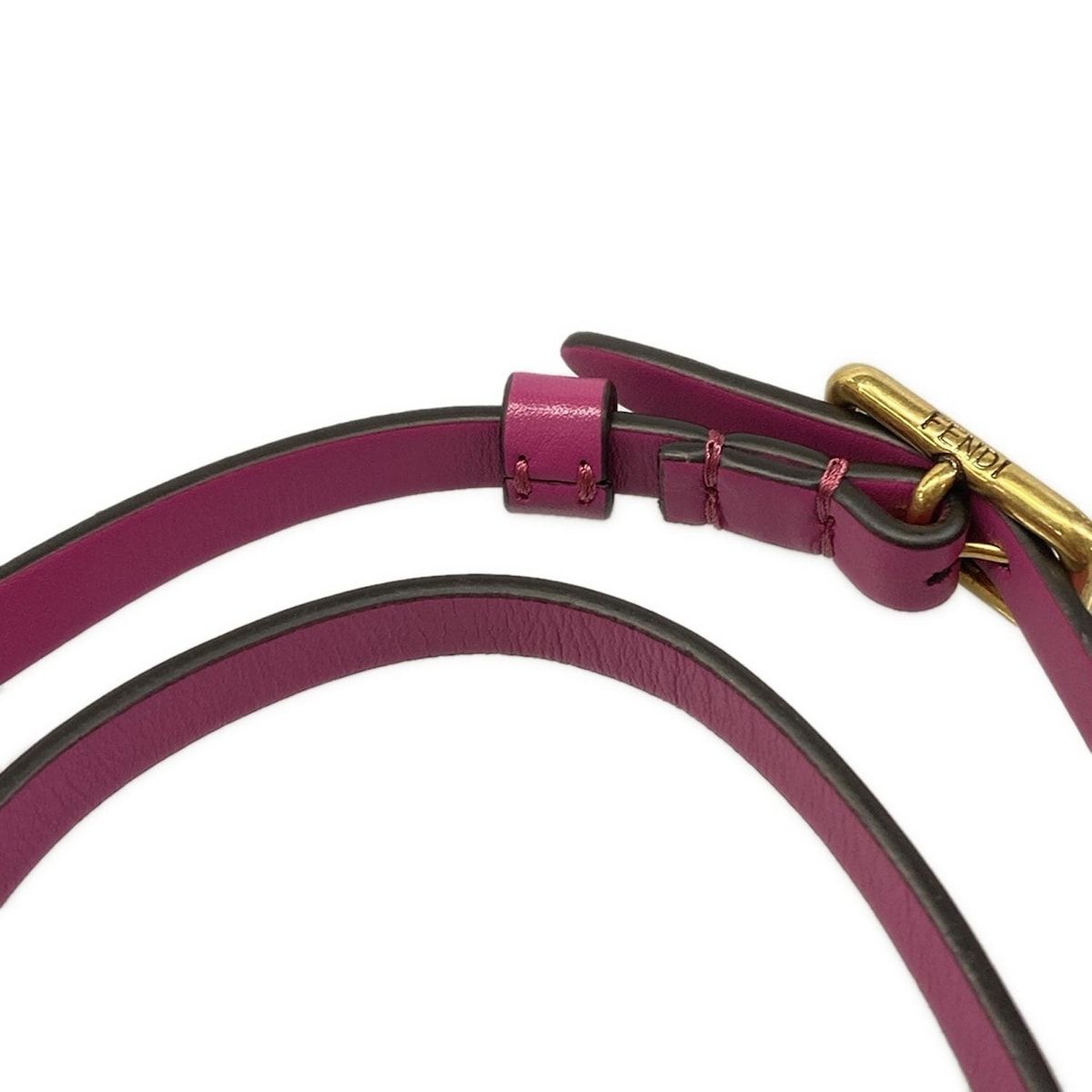 Fendi Shoulder Bag Camon Nano Purple with Removable Strap 2-Way Leather — view 9