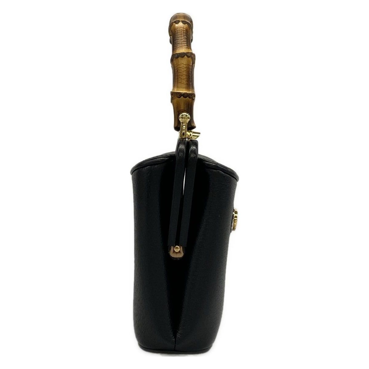 Gucci Mini Bamboo Bucket Bag Black Brown Leather — view 2