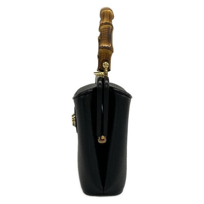 Gucci Mini Bamboo Bucket Bag Black Brown Leather — view 4
