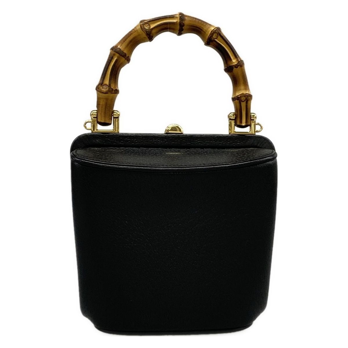 Gucci Mini Bamboo Bucket Bag Black Brown Leather — view 3