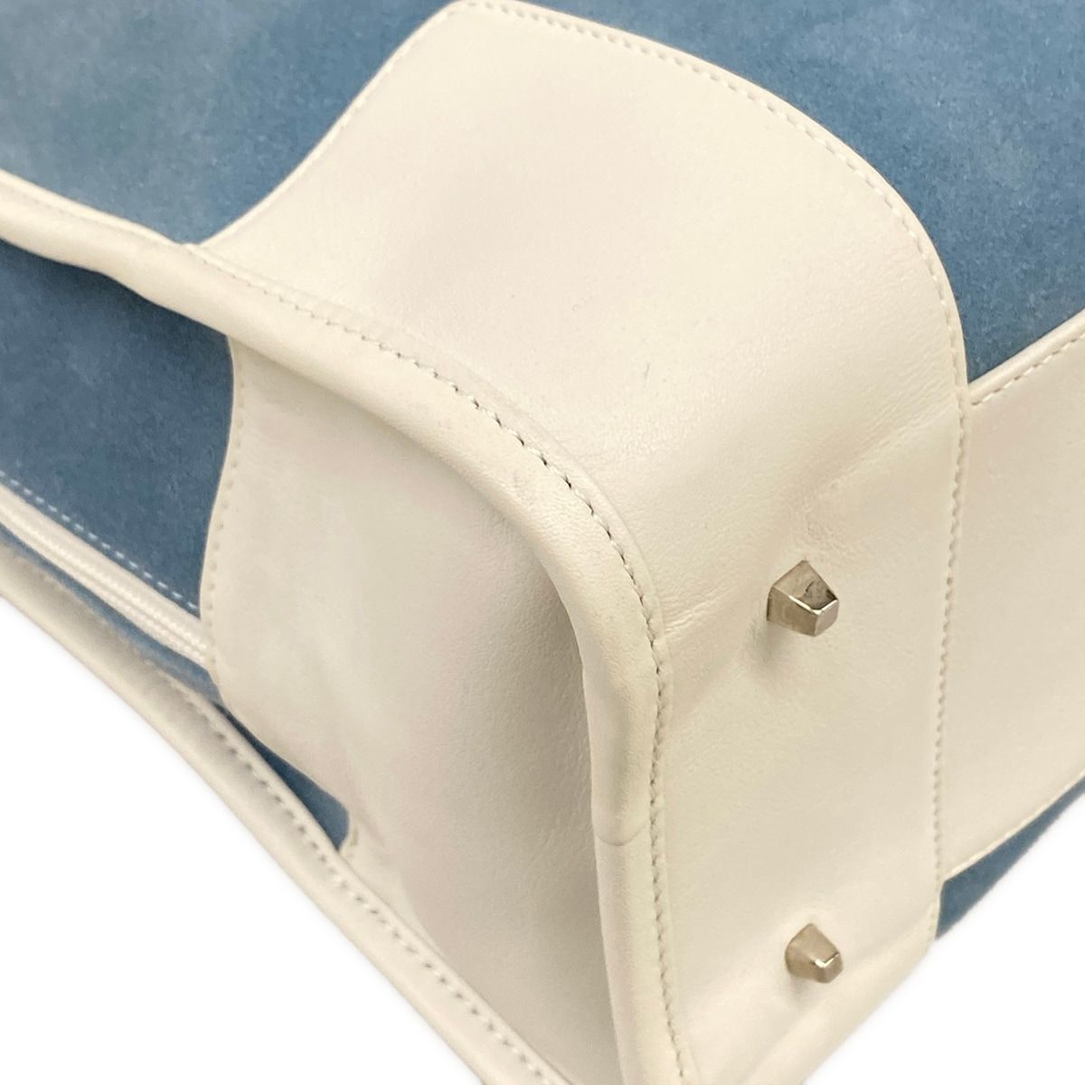 Loewe Handbag Amazona White Blue Gray Leather — view 6