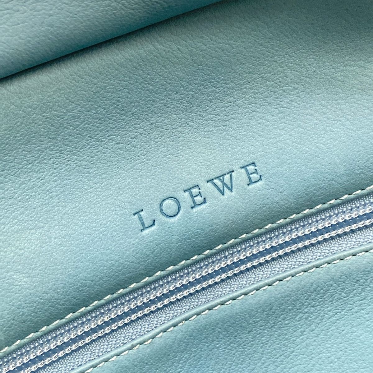 Loewe Handbag Amazona White Blue Gray Leather — view 9