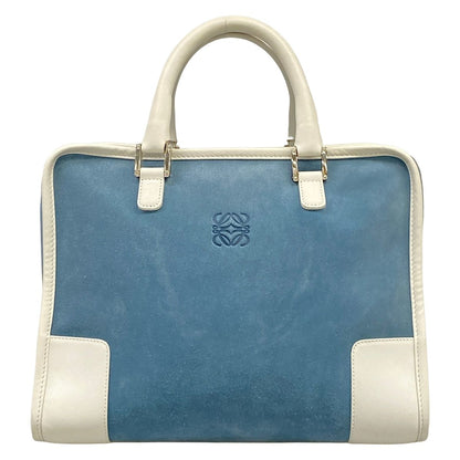 Loewe Handbag Amazona White Blue Gray Leather