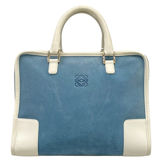 Loewe Handbag Amazona White Blue Gray Leather
