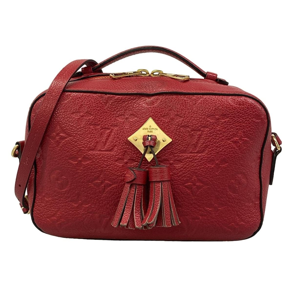 Louis Vuitton Shoulder Bag Monogram Empreinte Saintonge Scarlet Leather
