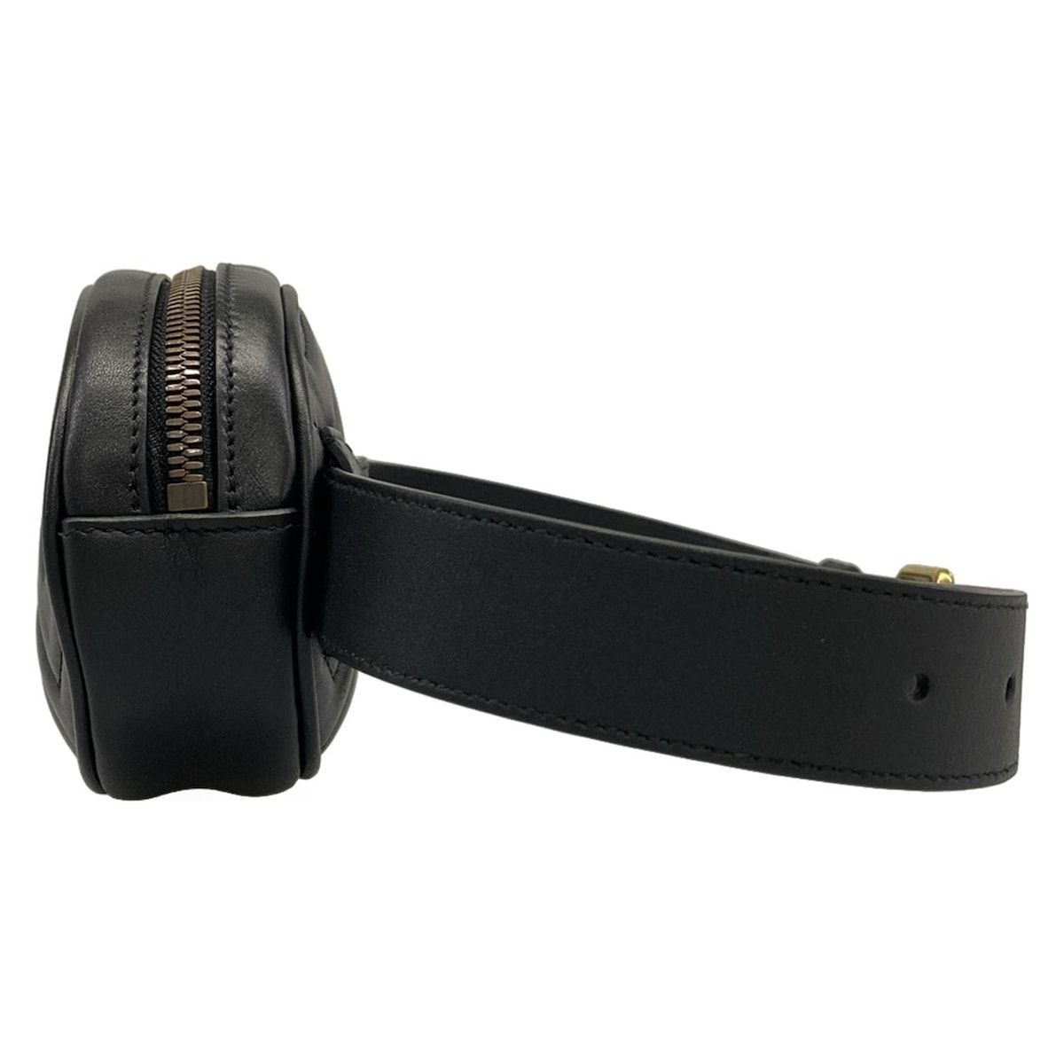 Gucci Waist Pouch GG Marmont Quilted Leather Belt Bag Black — view 4