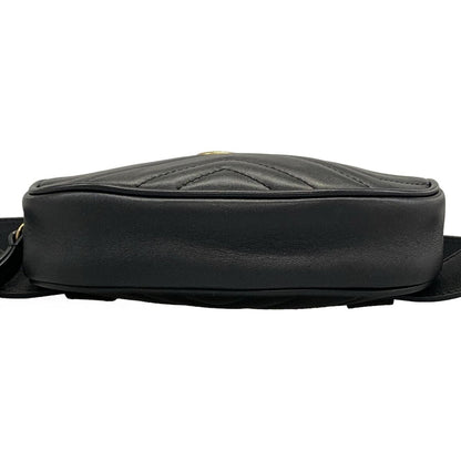 Gucci Waist Pouch GG Marmont Quilted Leather Belt Bag Black — view 5