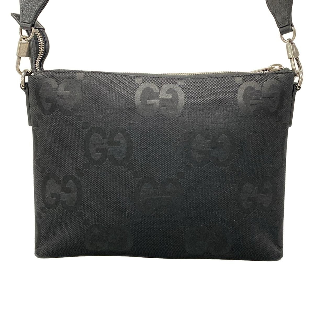Gucci Shoulder Bag Jumbo GG Black Detachable Strap Leather — view 3
