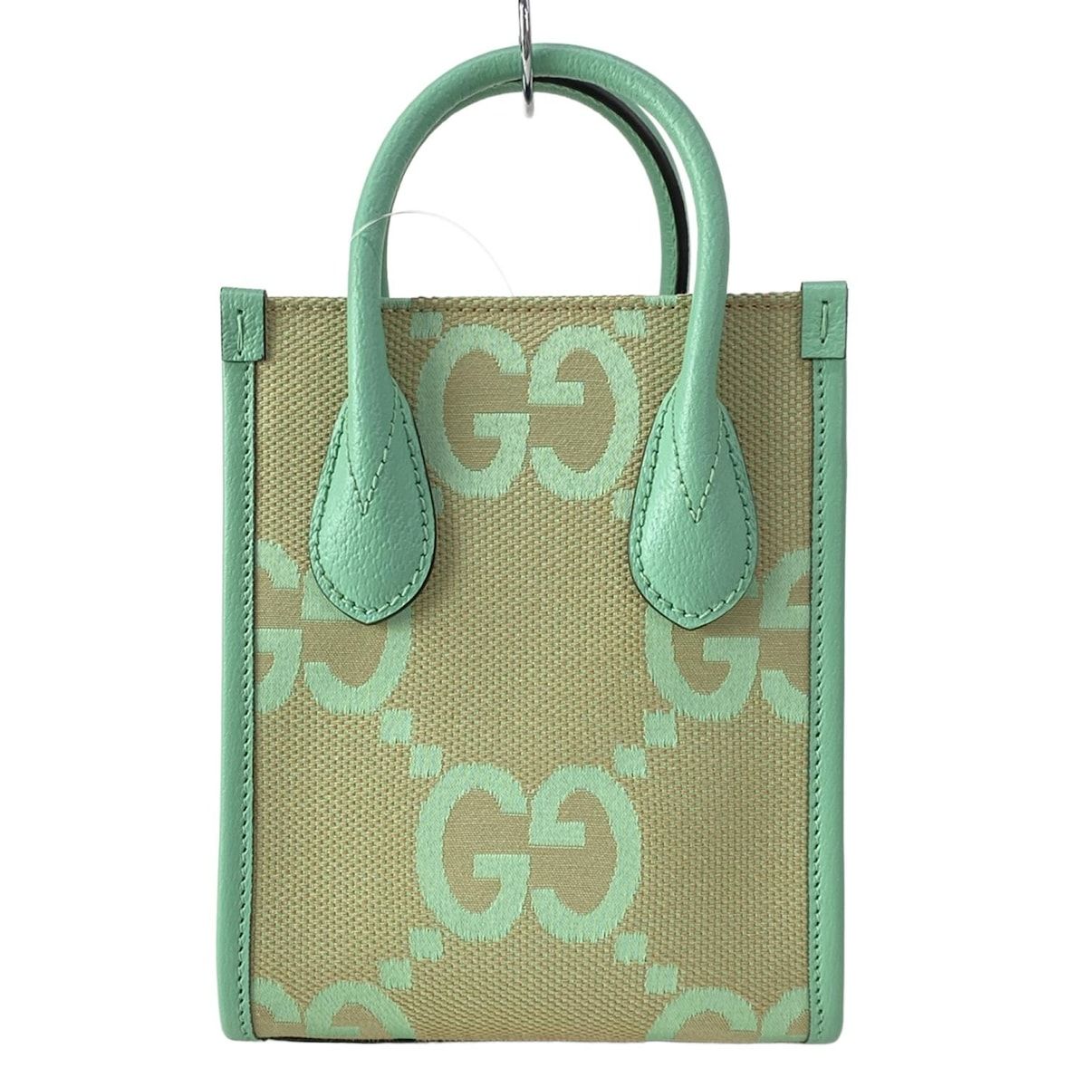 Gucci Tote Jumbo GG Beige Green Mini Bag Leather — view 3