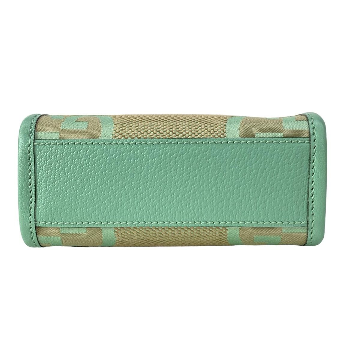 Gucci Tote Jumbo GG Beige Green Mini Bag Leather — view 5