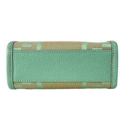 Gucci Tote Jumbo GG Beige Green Mini Bag Leather — view 5