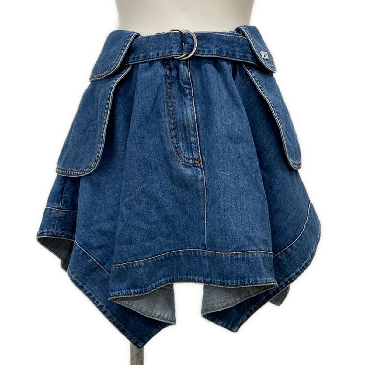 Loewe Mini Skirt 34 Blue Denim Cargo Cotton