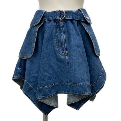 Loewe Mini Skirt 34 Blue Denim Cargo Cotton