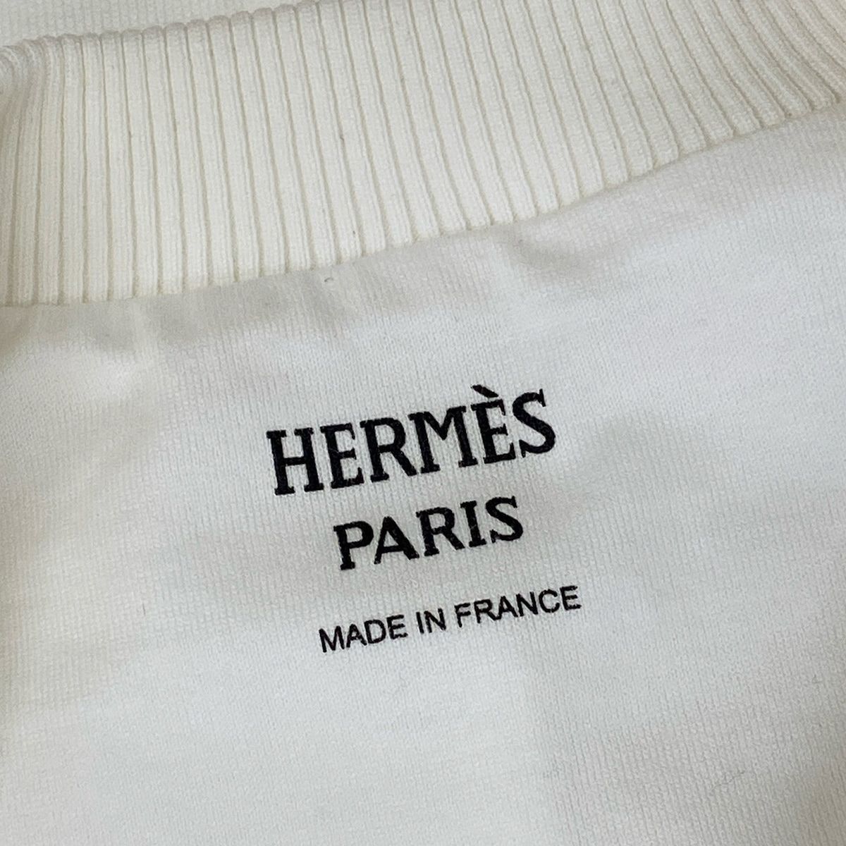 Hermes Sweatshirt 36 White Long Sleeve Embroidery Cotton — view 3