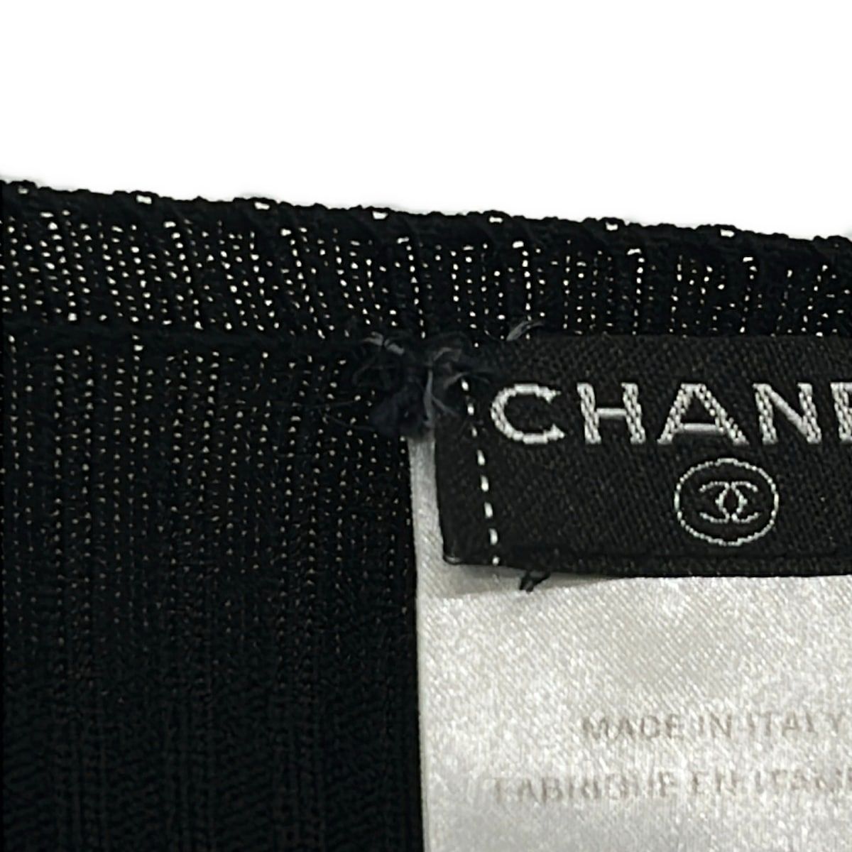 Chanel Dress 38 Black Short Sleeve Knee Length Knit — view 5