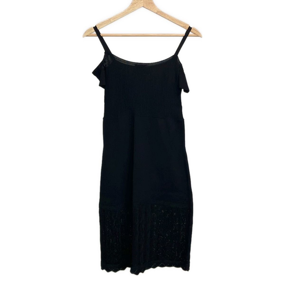 Chanel Dress 38 Black Short Sleeve Knee Length Knit — view 2