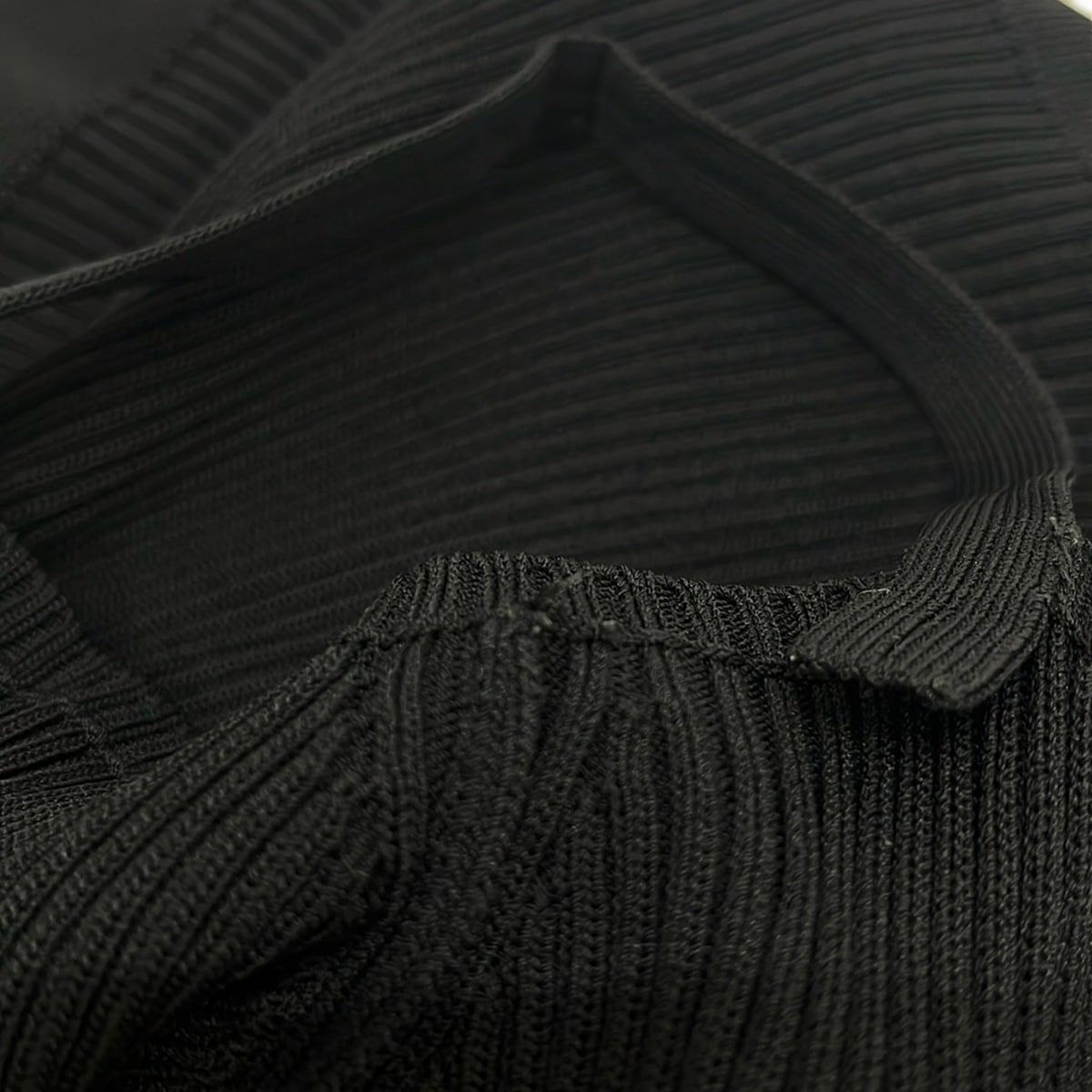 Chanel Dress 38 Black Short Sleeve Knee Length Knit — view 7