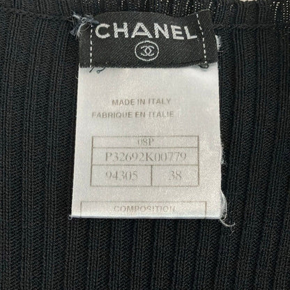 Chanel Dress 38 Black Short Sleeve Knee Length Knit — view 3