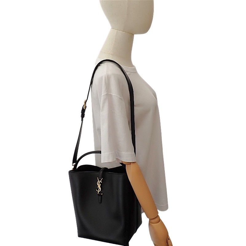 Saint Laurent 37 2-Way Shoulder Bag Calf Black Gold — view 4