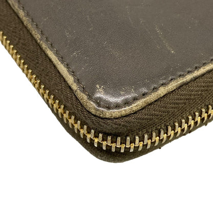Saint Laurent Yves Rive Gauche Wallet Dark Gray Zip Around Leather — view 6