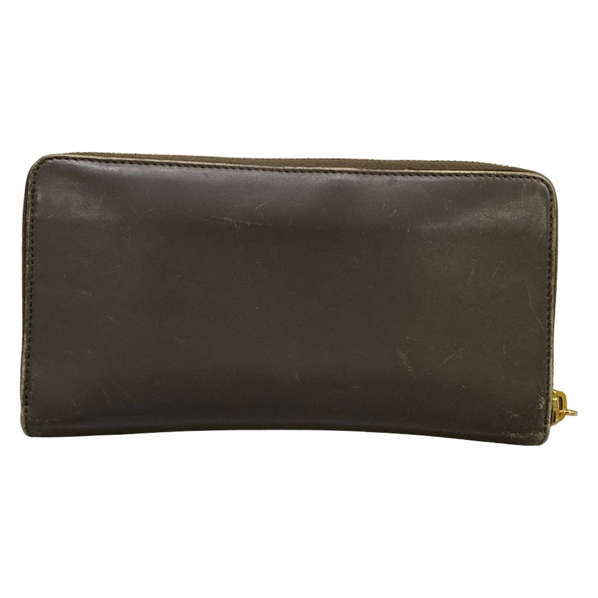 Saint Laurent Yves Rive Gauche Wallet Dark Gray Zip Around Leather — view 2