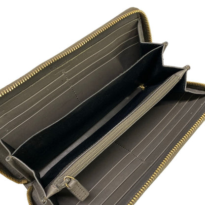 Saint Laurent Yves Rive Gauche Wallet Dark Gray Zip Around Leather — view 3