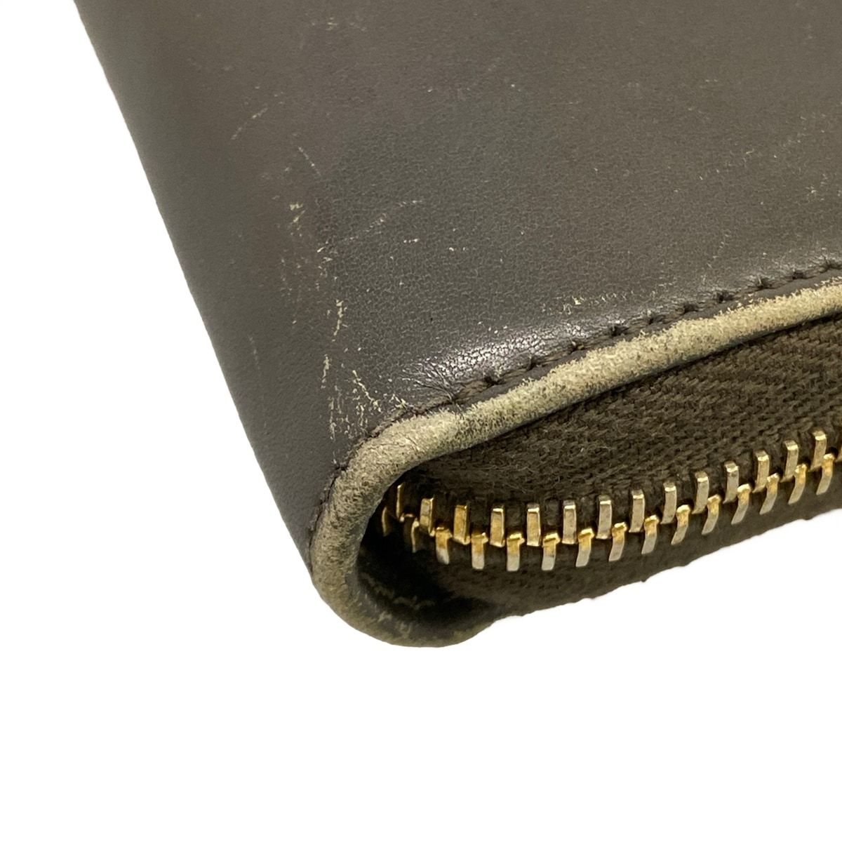 Saint Laurent Yves Rive Gauche Wallet Dark Gray Zip Around Leather — view 7