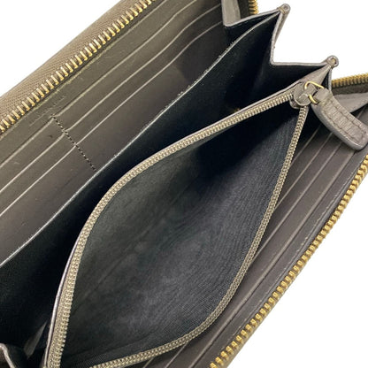 Saint Laurent Yves Rive Gauche Wallet Dark Gray Zip Around Leather — view 4