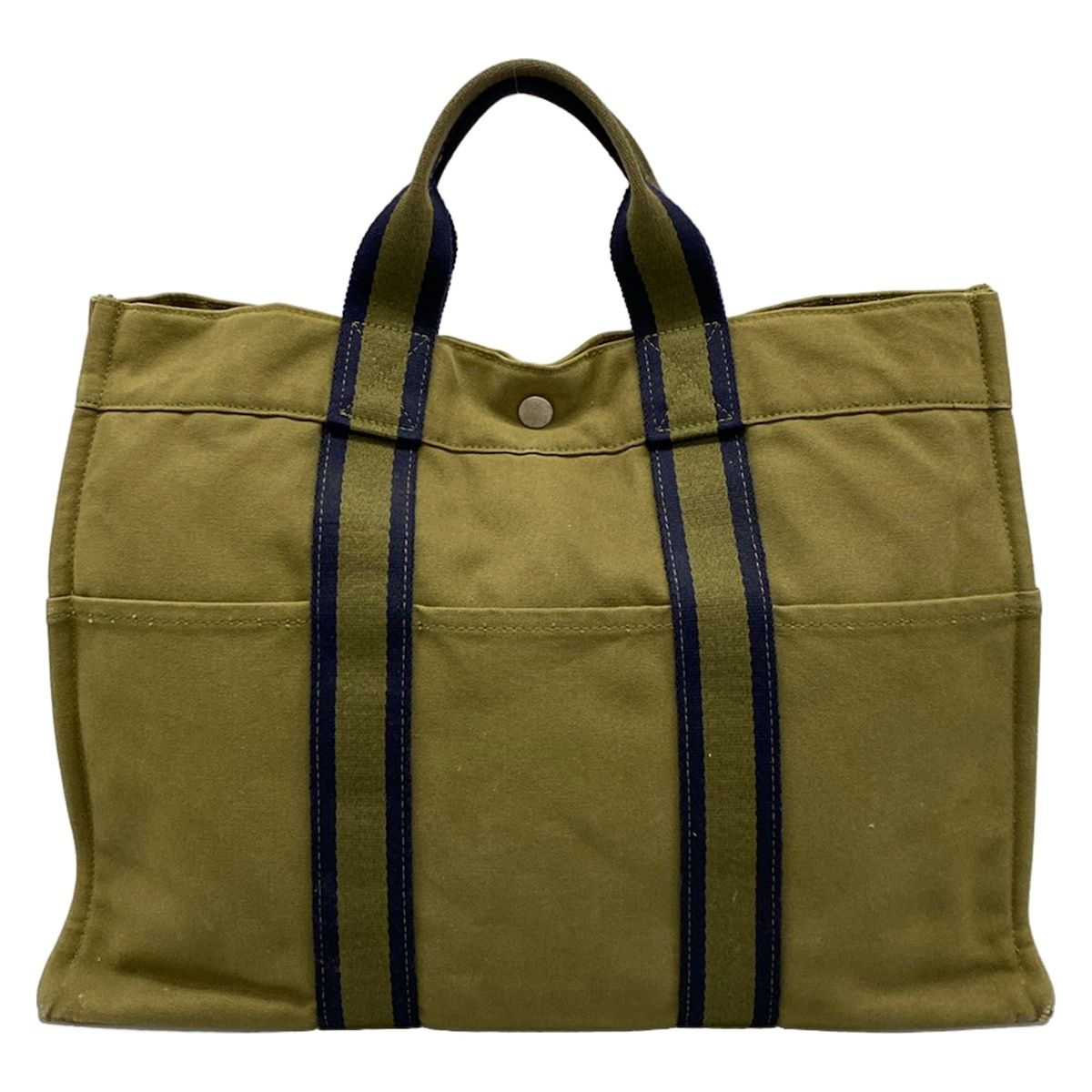 Hermes Tote Fourre Tout MM Khaki Da Navy — view 3