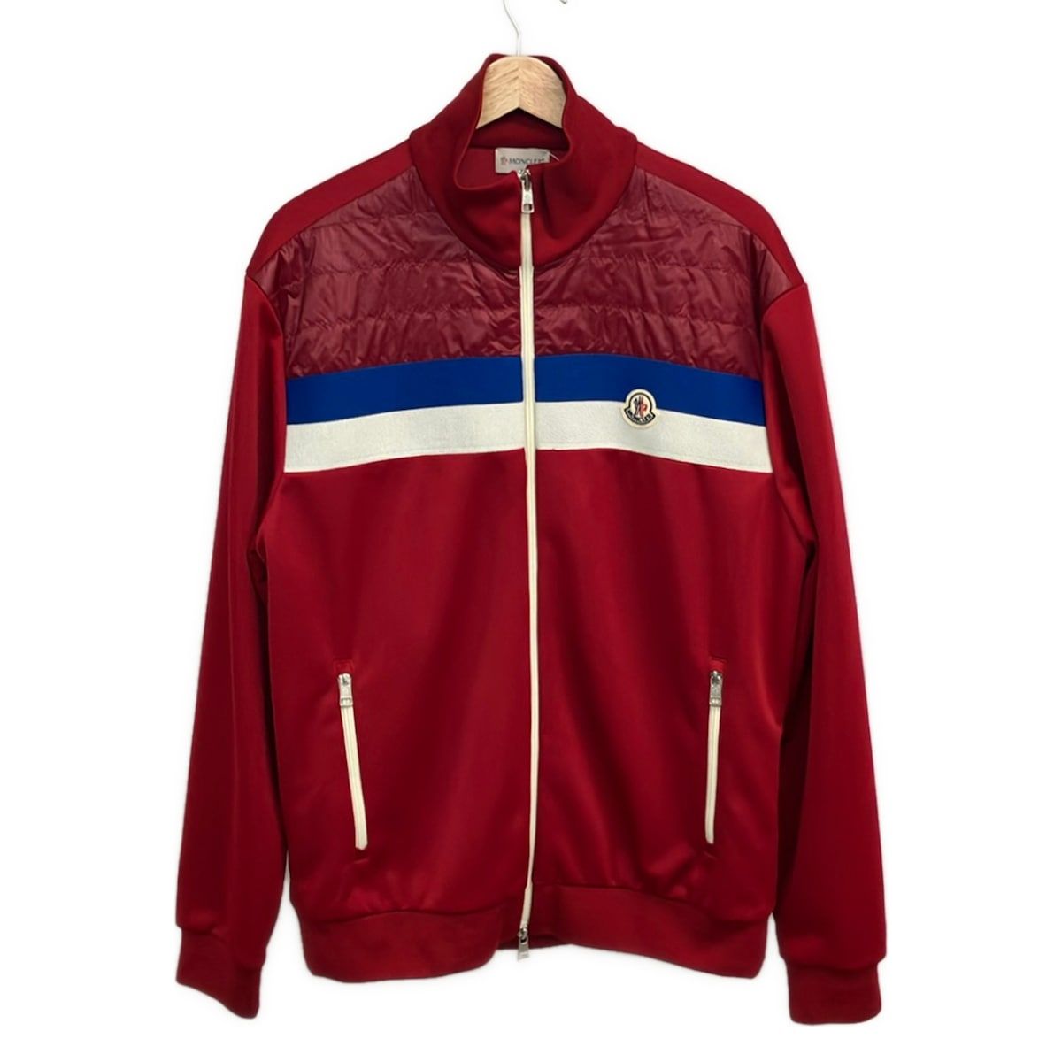 Moncler Jacket Red White Blue Long Sleeve Winter