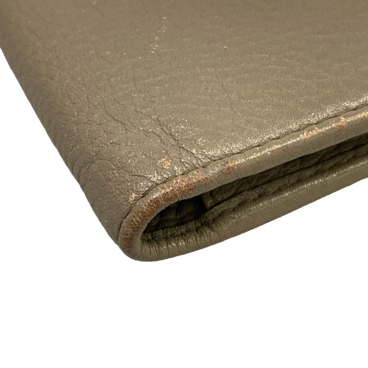Prada Bifold Wallet Gray Beige Leather — view 6