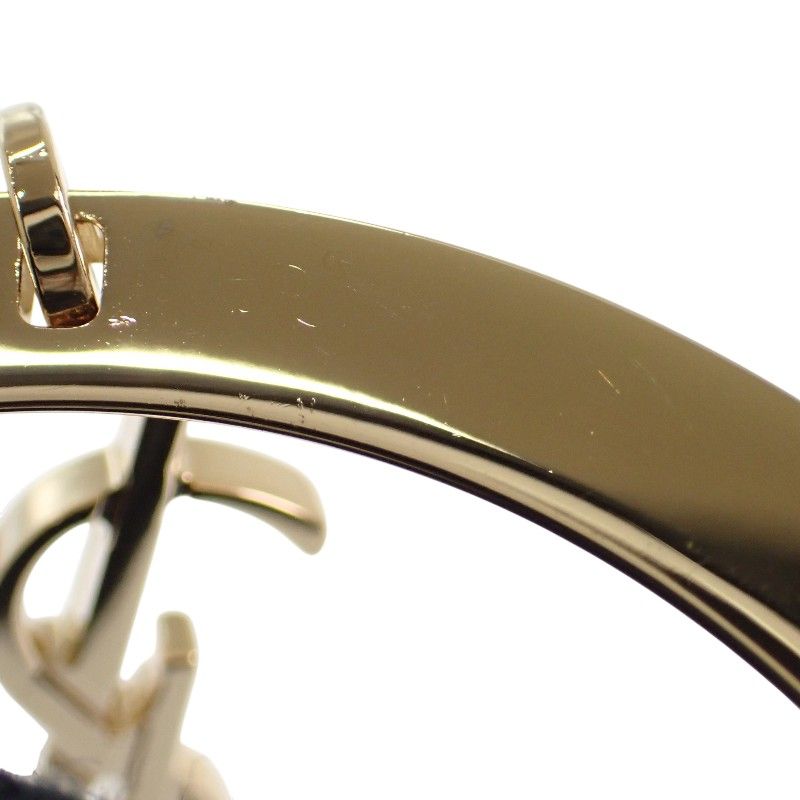 Saint Laurent Pendant Hoop Earrings Metal Gold Cassandra YSL — view 7