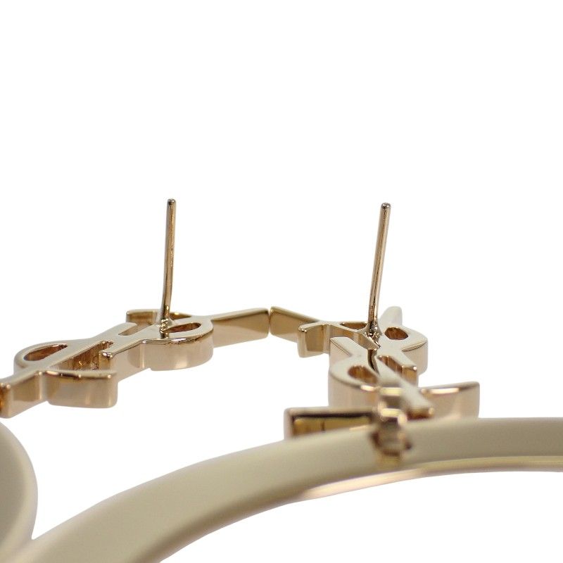 Saint Laurent Pendant Hoop Earrings Metal Gold Cassandra YSL — view 9