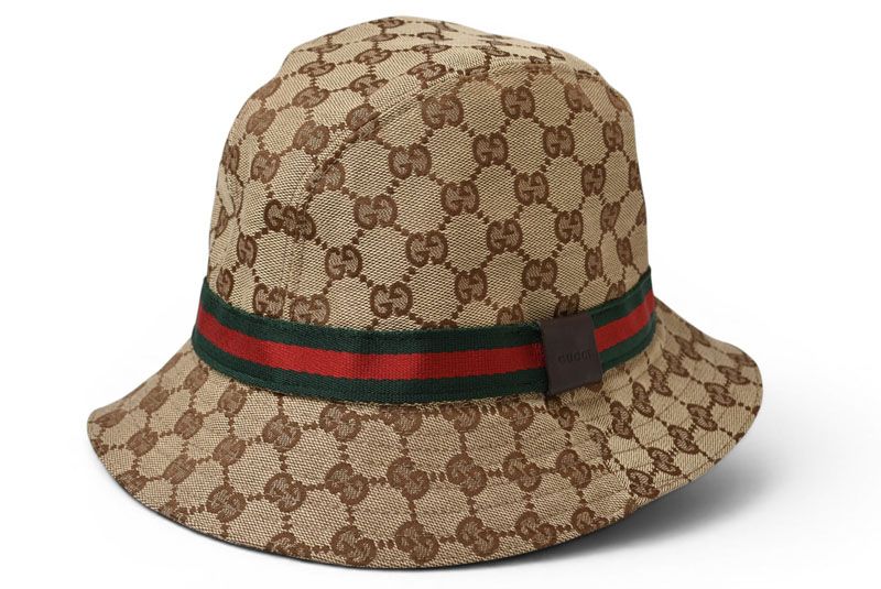 Gucci Hat GG Canvas Bucket Hat Beige FF Kp0 59 cm
