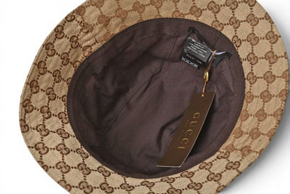 Gucci Hat GG Canvas Bucket Hat Beige FF Kp0 59 cm — view 7