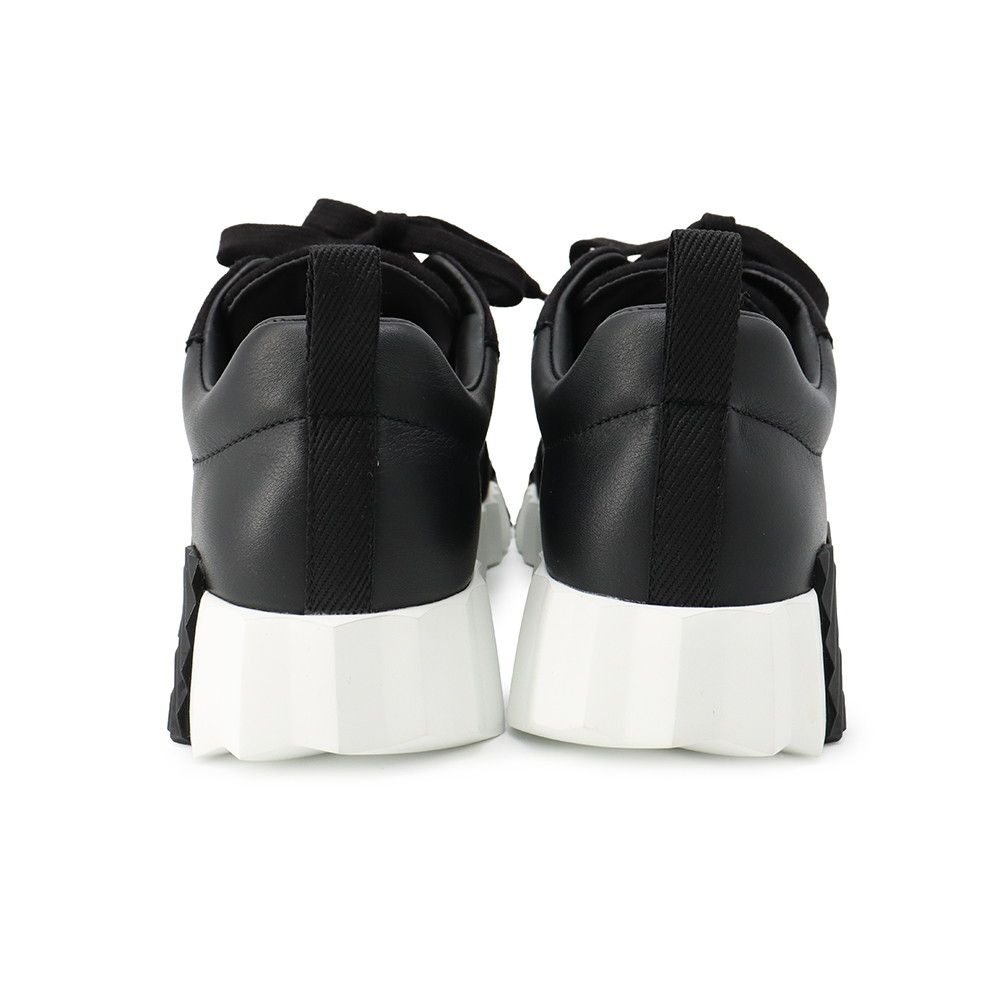 Hermes Sneakers Bouncing Leather Suede 37 Shoes Black White — view 3
