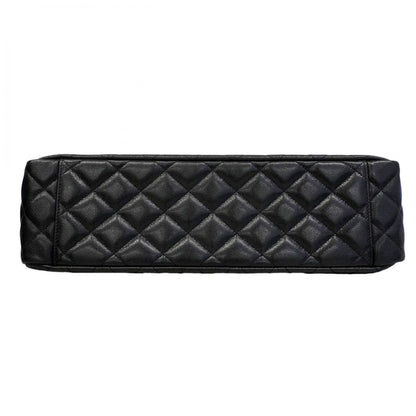 Chanel Shoulder Bag Big Quilted Caviar Leather Black Champagne Gold — view 3