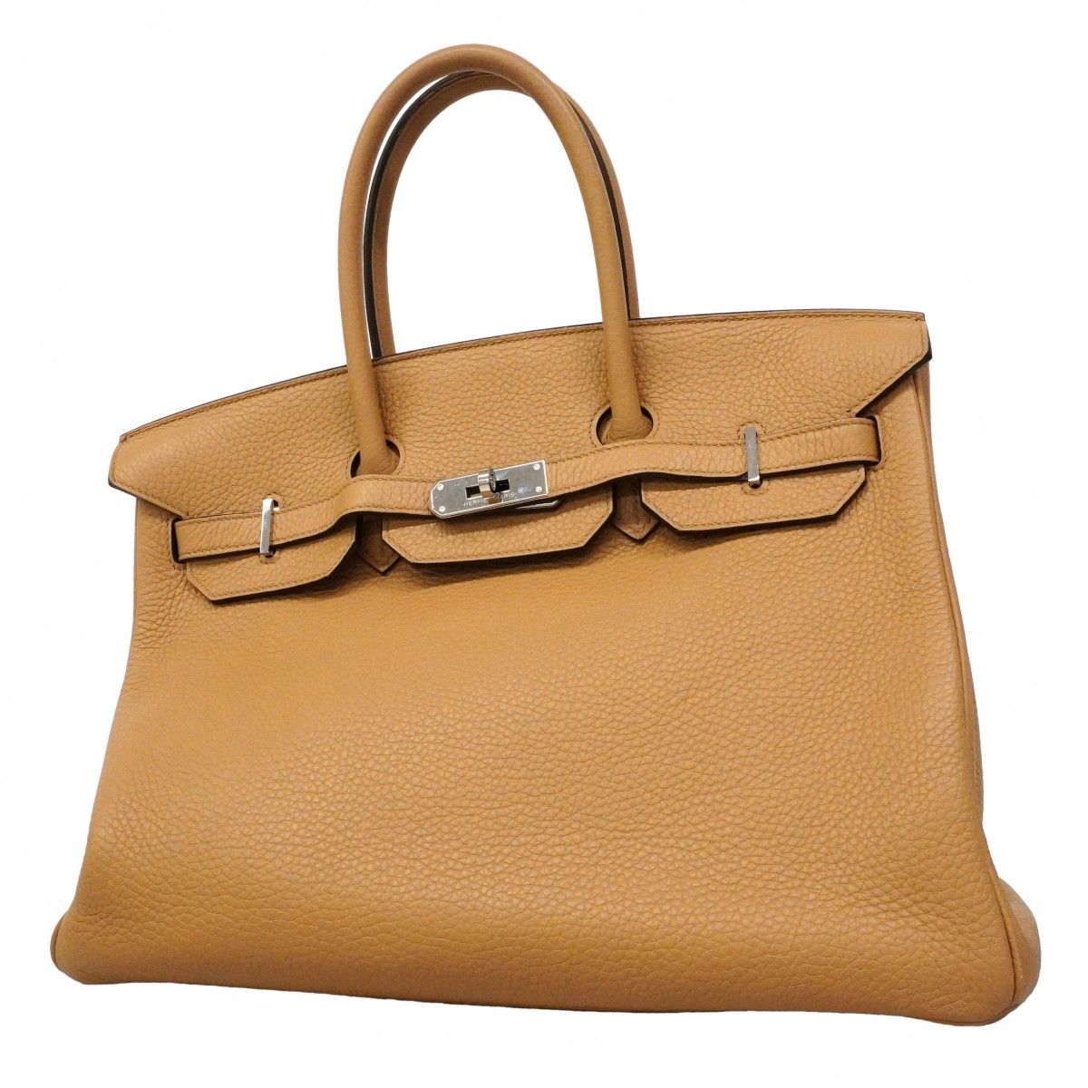 Hermes Handbag Birkin 35 Taurillon Clemence Chai Silver